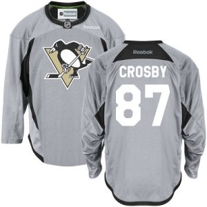 Pittsburgh Penguins Trikot #87 Sidney Crosby Authentic Grau Reebok Practice